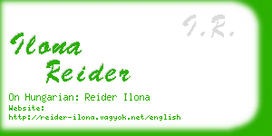 ilona reider business card